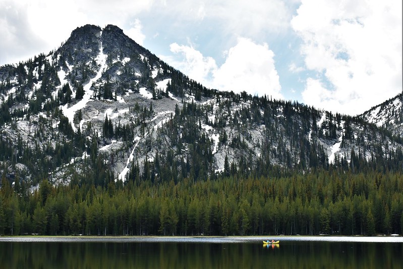 kayaks on a pristine Anthony Lakes