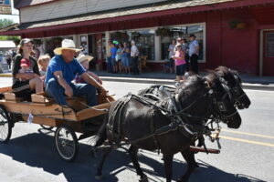 Horse drawn wagon in the Eagle Valley Days Parade